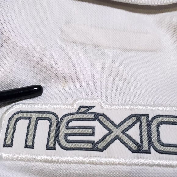 Mexico Atletica Olympic Polo Shirt Size M Mayaguez 2010 White Patches Mens - Picture 16 of 16